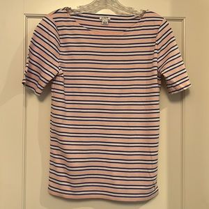 J crew pink/blue/ white stripe short sleeve